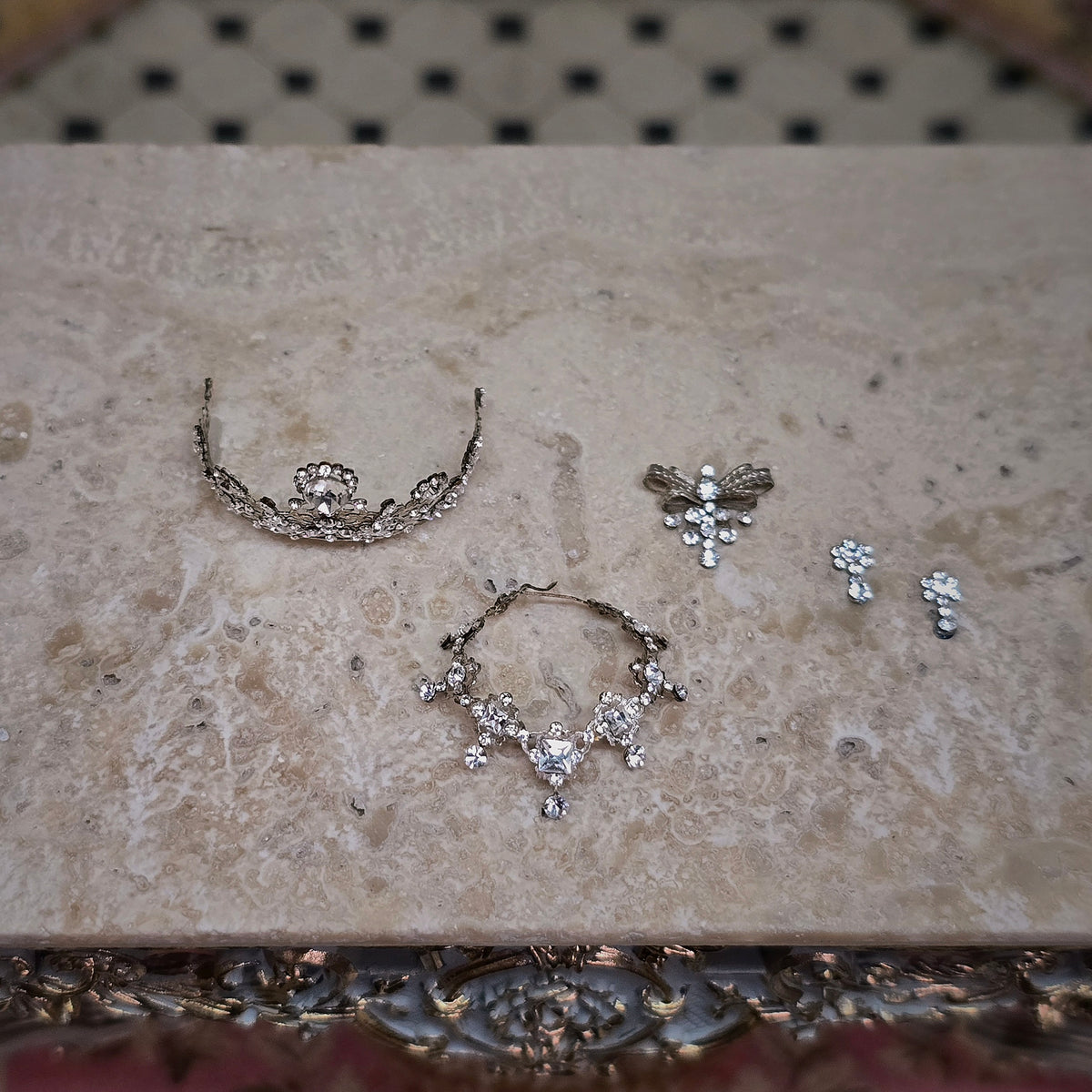 RESERVED FOR MADAME Y Sun Lemmens Luxembourg Empire Tiara & Diamond Parure Set Wearable by Dolls
