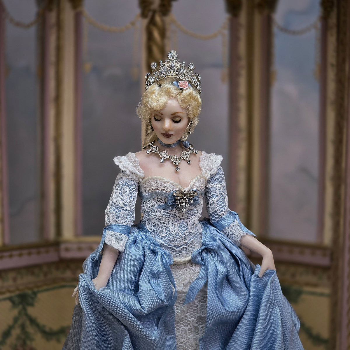 RESERVED FOR MADAME Y Sun Lemmens Luxembourg Empire Tiara & Diamond Parure Set Wearable by Dolls