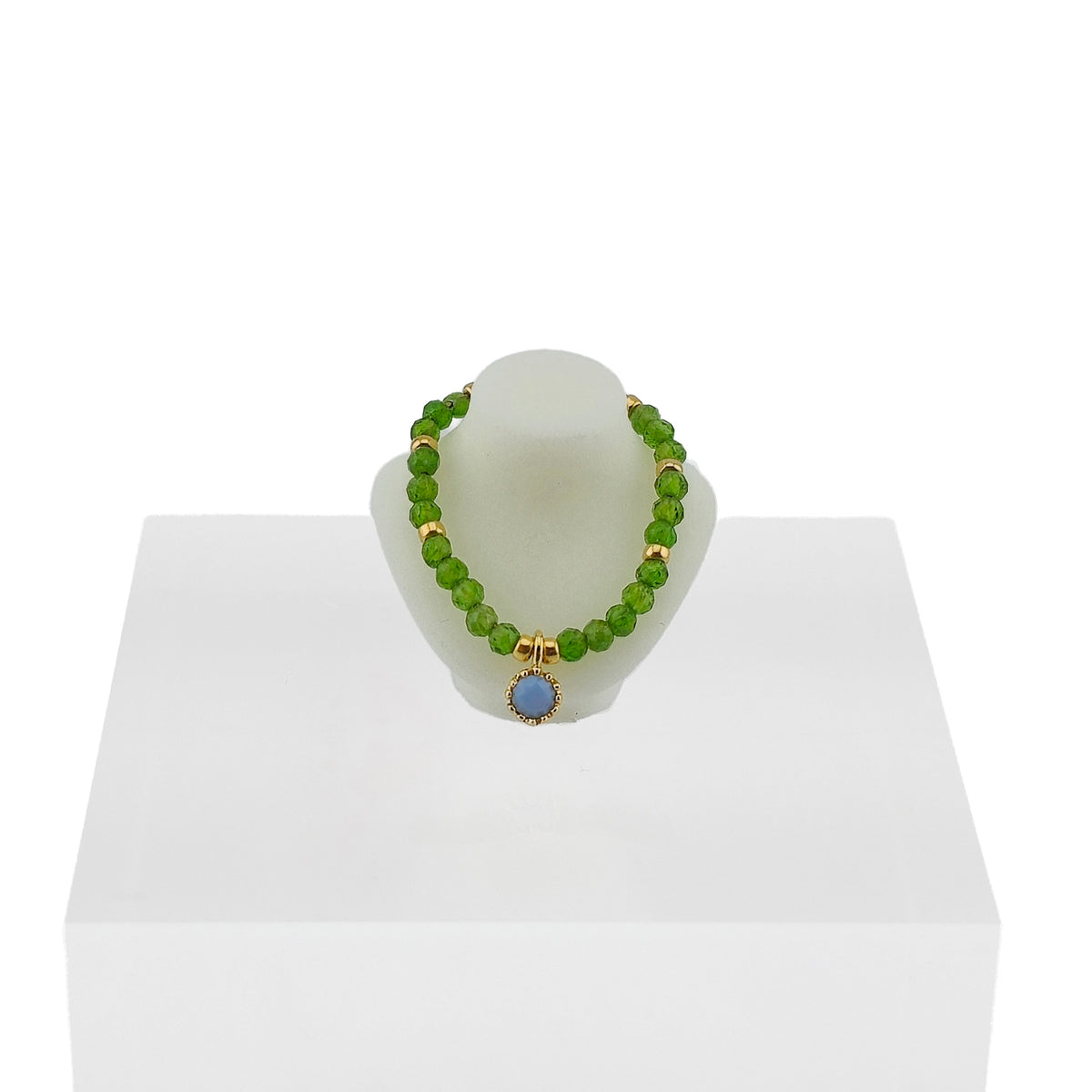 Lynn O’Shaughnessy Peridot, Opal & Gold Bead Wearable Necklace IGMA Fellow Miniature