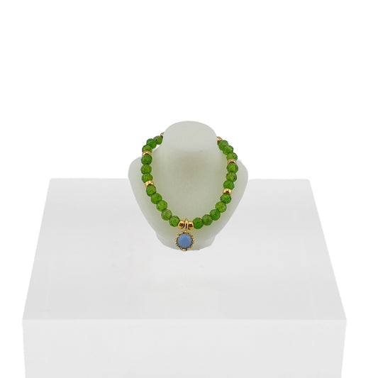 Lynn O’Shaughnessy Peridot, Opal & Gold Bead Wearable Necklace IGMA Fellow Miniature