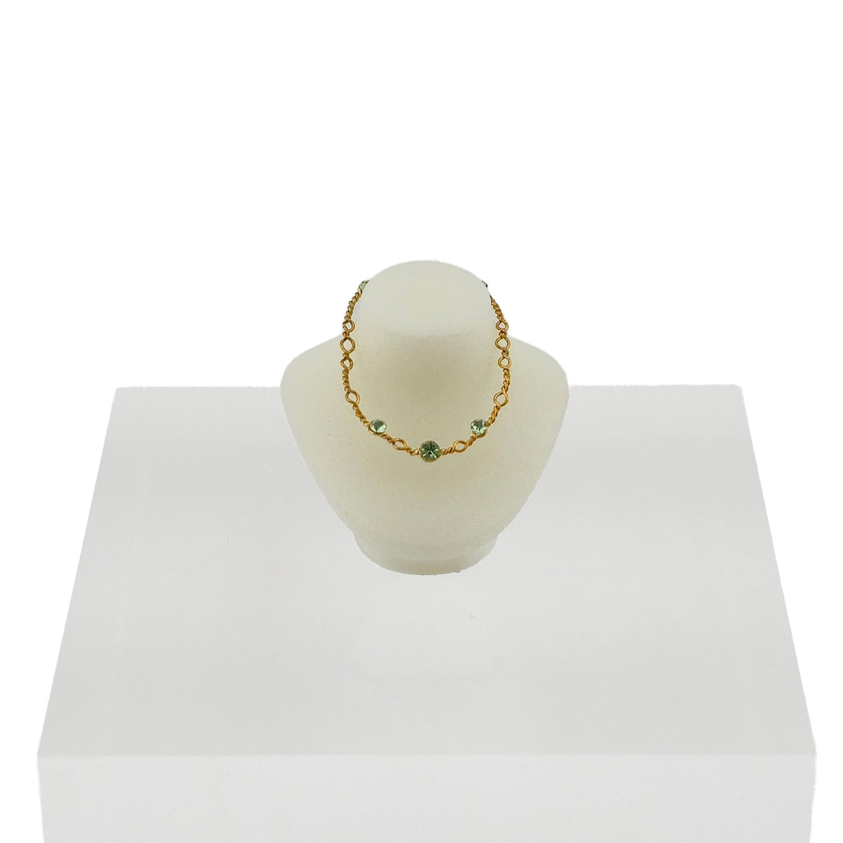 Lynn O’Shaughnessy 1:12 Scale Peridot & 10kt Gold Miniature Wearable Necklace