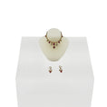 Load image into Gallery viewer, Lynn O’Shaughnessy Gold Necklace & Earrings Set with Rhinestones & Real Diamond
