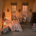 Load image into Gallery viewer, Vintage 1990s Illuminated 1:24 Scale French-Style Bedroom & Bath Artisan Roombox
