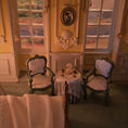 Load image into Gallery viewer, Vintage 1990s Illuminated 1:24 Scale French-Style Bedroom & Bath Artisan Roombox

