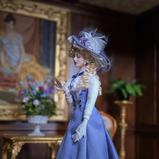 “The Letter” Lady Lavinia Edwardian Porcelain Doll by Dana Burton, 1:12 Scale