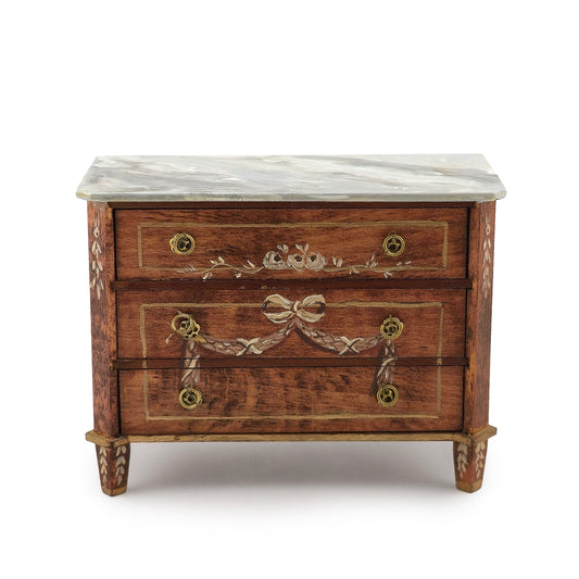 Vintage 1996 Gustavian Commode by Charlotte Hunt Hand Painted, Fabulous Hardware