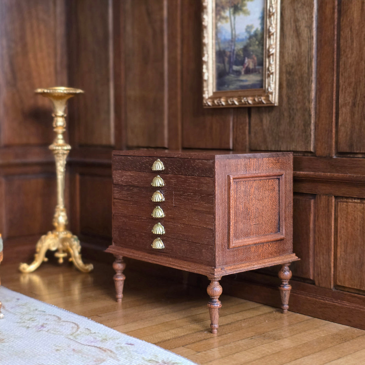 Vintage Wooden Plan Chest or Map Chest by Taller Targioni of Spain