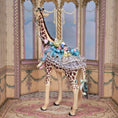 Load image into Gallery viewer, Pat Boldt 1:12 Scale Carousel Mother Giraffe with Lace Saddle, Pastel Ribbon & Florals
