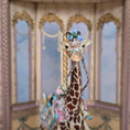 Load image into Gallery viewer, Pat Boldt 1:12 Scale Carousel Mother Giraffe with Lace Saddle, Pastel Ribbon & Florals
