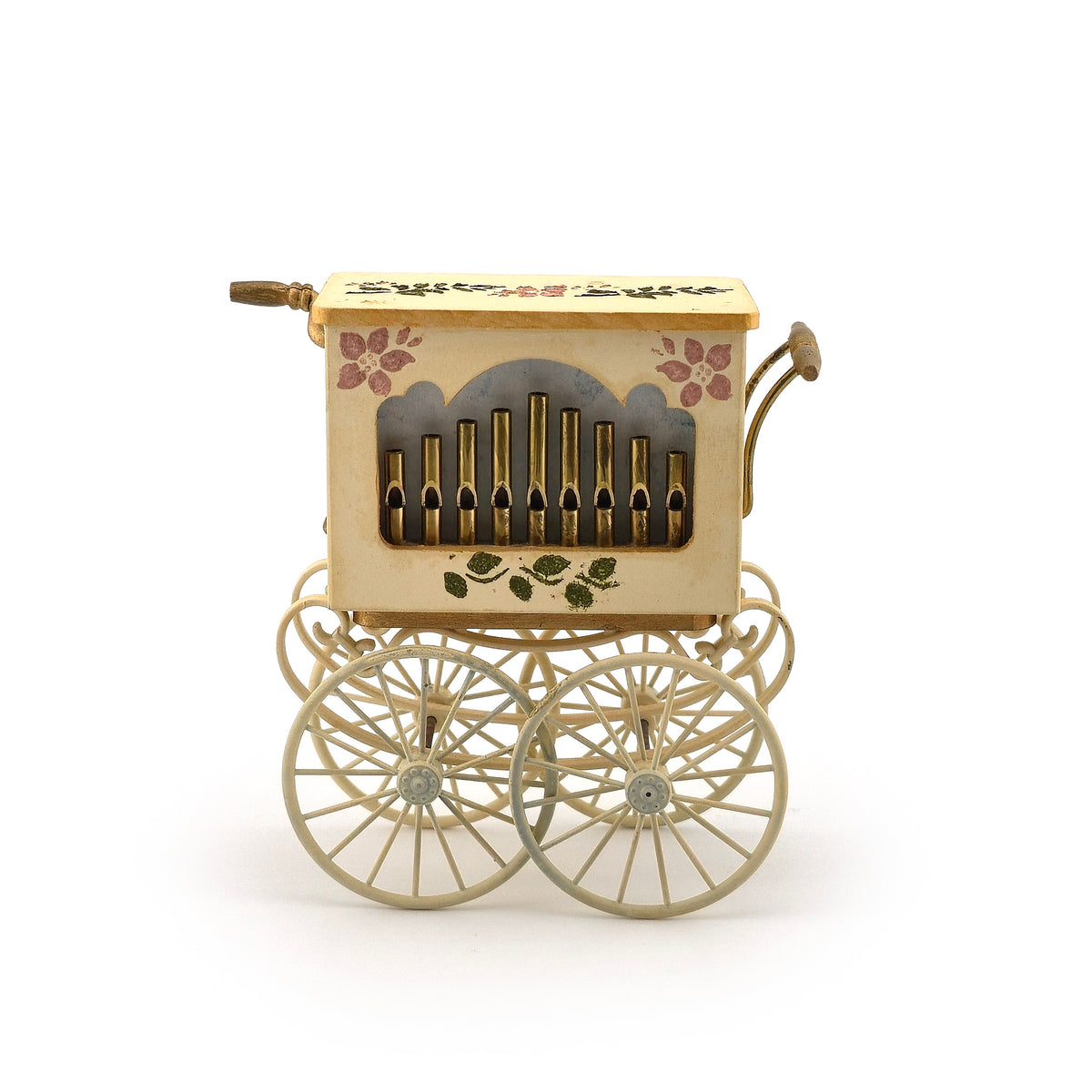 Vintage Working Musical Barrel Organ Cart by German Artist Hans Meier 1:12