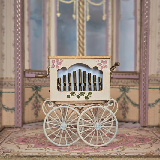 Vintage Working Musical Barrel Organ Cart by German Artist Hans Meier 1:12
