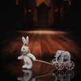 Load image into Gallery viewer, Anna Braun Rare OOAK Silk Mohair Bunny Rabbit with Autumn Ruff and Ear Bow, Jointed Artist Toy
