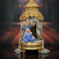 Load image into Gallery viewer, Anna Braun Rare Baby Girl Toy Bunny Rabbit in Blue Romper and Ruffled Collar
