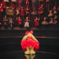 Load image into Gallery viewer, Anna Braun OOAK Floppy-Eared Mohair Bunny in Red Tulle Tutu, Jointed Artist Toy
