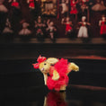 Load image into Gallery viewer, Anna Braun OOAK Floppy-Eared Mohair Bunny in Red Tulle Tutu, Jointed Artist Toy
