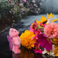 Load image into Gallery viewer, Anna Braun Girly Pink Silk Mohair Butterfly Bear with Wings and Antennae, Jointed
