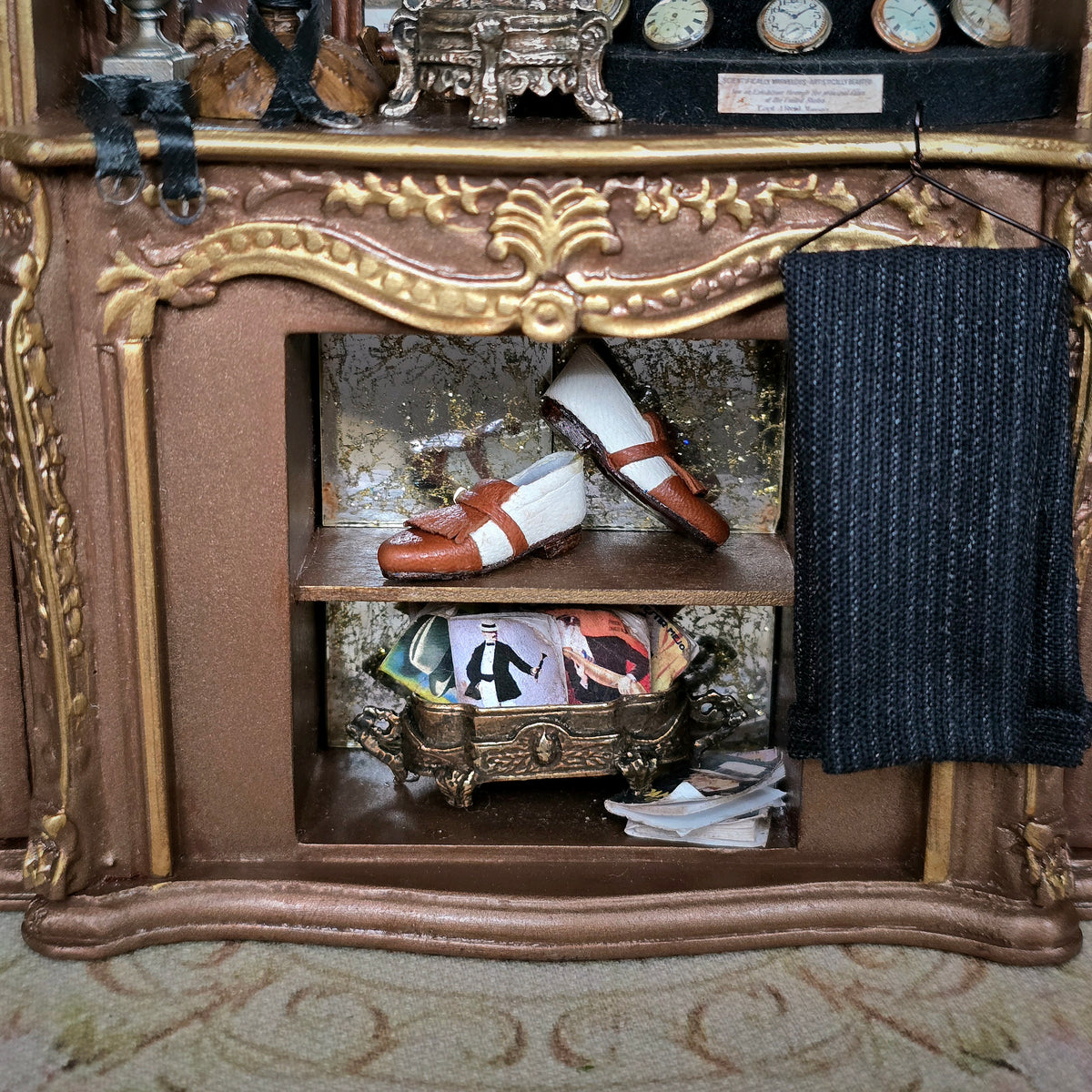 RESERVED FOR Frank Lloyd Wright OOAK Gentleman's Wardrobe Wall Diorama Over 80 Pieces