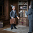 Load image into Gallery viewer, Sculpted Clay Gentleman Doll Wire-Rim Glasses, Tweed Jacket, Vest & Grey Mustache
