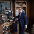 Load image into Gallery viewer, OOAK 1:12 Porcelain Young Gentleman Doll in Navy Blue Suit with Patterned Tie
