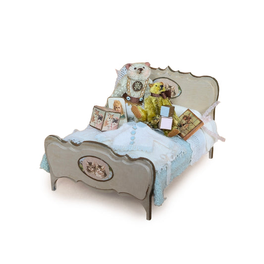 Marie-Pierre Gratias MP Creations French Nursery Bed with Teddy Bears, Books & Kittens