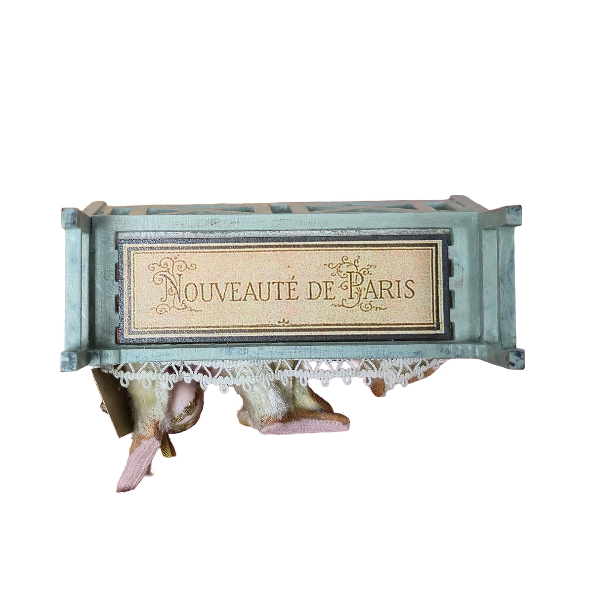 Marie-Pierre Gratias MP Creations Bunny & Teddy Bear Bench Easter Eggs French Vignette