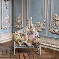 Load image into Gallery viewer, Marie-Pierre Gratias MP Creations Bunny & Teddy Bear Bench Easter Eggs French Vignette
