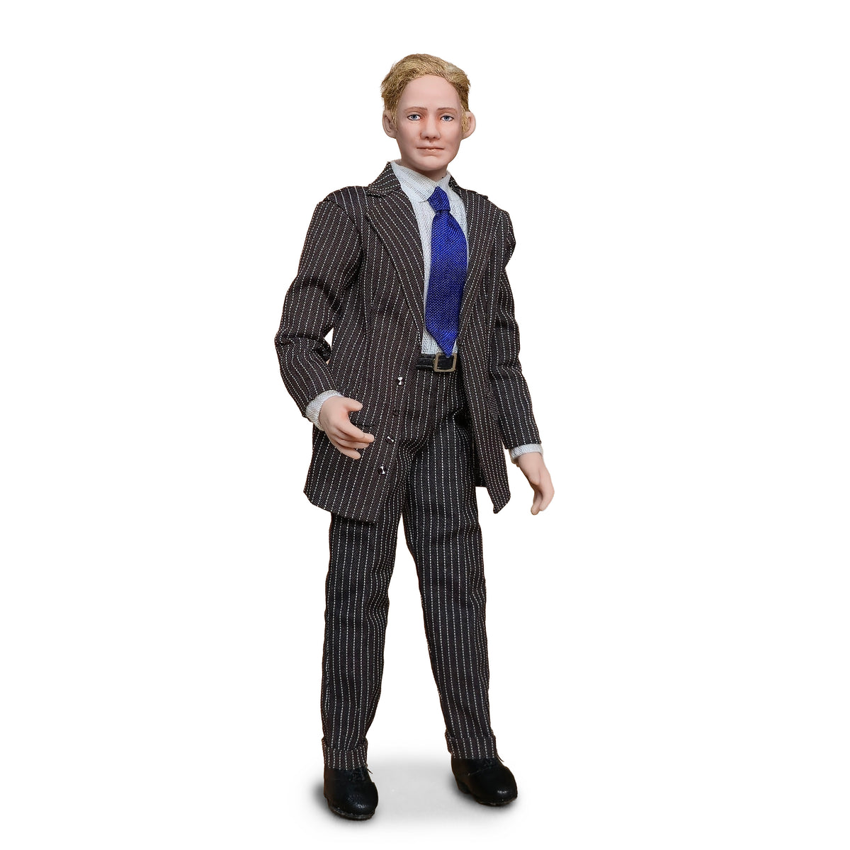 RESERVED for Kathryn Yuna Lilli’s Littles 1:12 Porcelain 1920s Gentleman Doll in Brown Pinstripe Suit