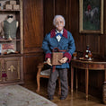 Load image into Gallery viewer, RESERVED for Kathryn Yuna Maria Jesus Chaparro Clay Elderly Man Doll in Smoking Jacket & Bow Tie
