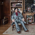 Load image into Gallery viewer, Deville Dolls 1:12 Porcelain Gentleman Doll in Great Silver Silk Suit & Rose Boutonniere
