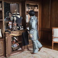 Load image into Gallery viewer, Deville Dolls 1:12 Porcelain Gentleman Doll in Great Silver Silk Suit & Rose Boutonniere
