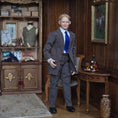 Load image into Gallery viewer, RESERVED for Kathryn Yuna Lilli’s Littles 1:12 Porcelain 1920s Gentleman Doll in Brown Pinstripe Suit

