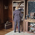 Load image into Gallery viewer, RESERVED for Kathryn Yuna Lilli’s Littles 1:12 Porcelain 1920s Gentleman Doll in Brown Pinstripe Suit
