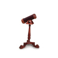 Load image into Gallery viewer, RESERVED for Kathryn Yuna Gilbert “Gil” Mena Wood Telescope on Turned Pedestal with Glass & Brass Details
