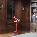 Load image into Gallery viewer, RESERVED for Kathryn Yuna Gilbert “Gil” Mena Wood Telescope on Turned Pedestal with Glass & Brass Details
