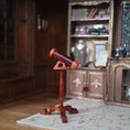 Load image into Gallery viewer, RESERVED for Kathryn Yuna Gilbert “Gil” Mena Wood Telescope on Turned Pedestal with Glass & Brass Details
