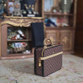Load image into Gallery viewer, Jose Gomez 1:12 Designer-Style Monogram Travel Case Gold Chain, Padlock & Cream Trim
