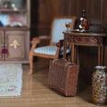 Load image into Gallery viewer, Jose Gomez 1:12 Real Leather Vintage Suitcase with Straps, Stitching & Brass Hardware
