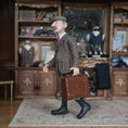Load image into Gallery viewer, Jose Gomez 1:12 Real Leather Vintage Suitcase with Straps, Stitching & Brass Hardware
