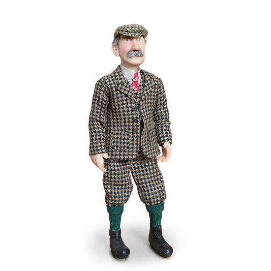 Philip Beglan Clay Country Gentleman Doll in Houndstooth Tweed Plus-Fours & Flat Cap