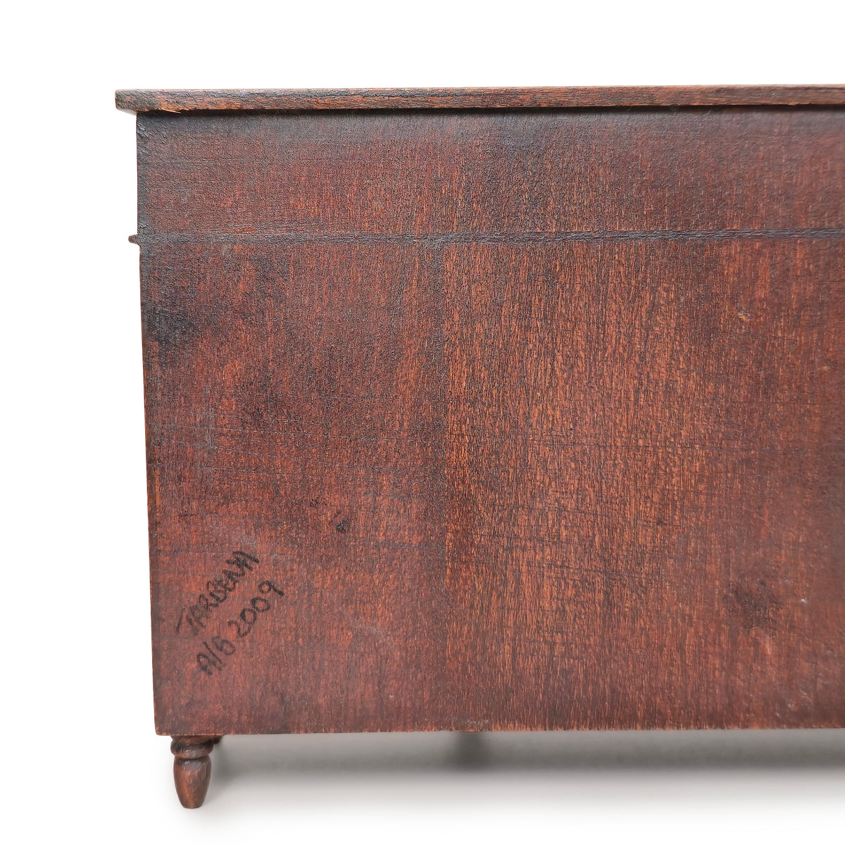 Alan Barnes of Tarbena Miniatures Walnut Breakfront Library Bookcase Credenza with Painted Books 2009