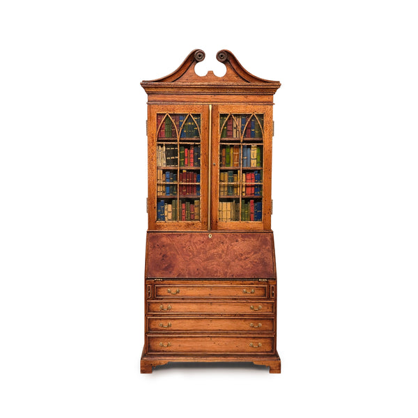 Alan Barnes of Tarbena Miniatures Georgian Secretary Bookcase with Carved Books 2013