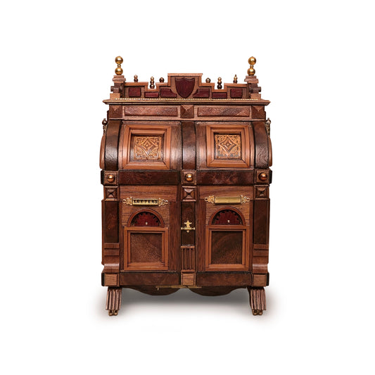 Orvin Benonie Fjare Victorian Wooton Patent Cabinet Secretary Desk with Working Compartments