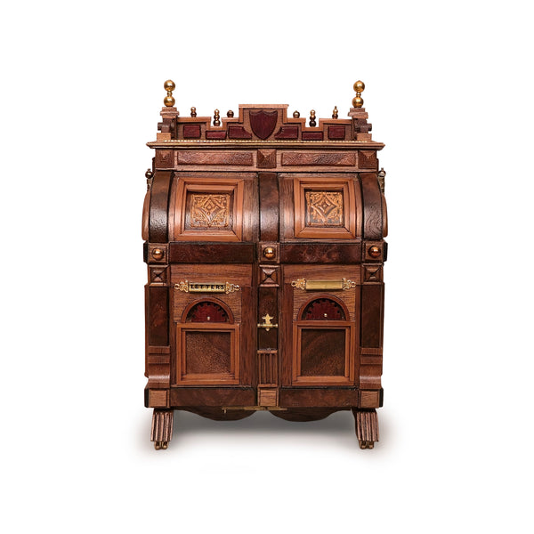 Orvin Benonie Fjare Victorian Wooton Patent Cabinet Secretary Desk with Working Compartments