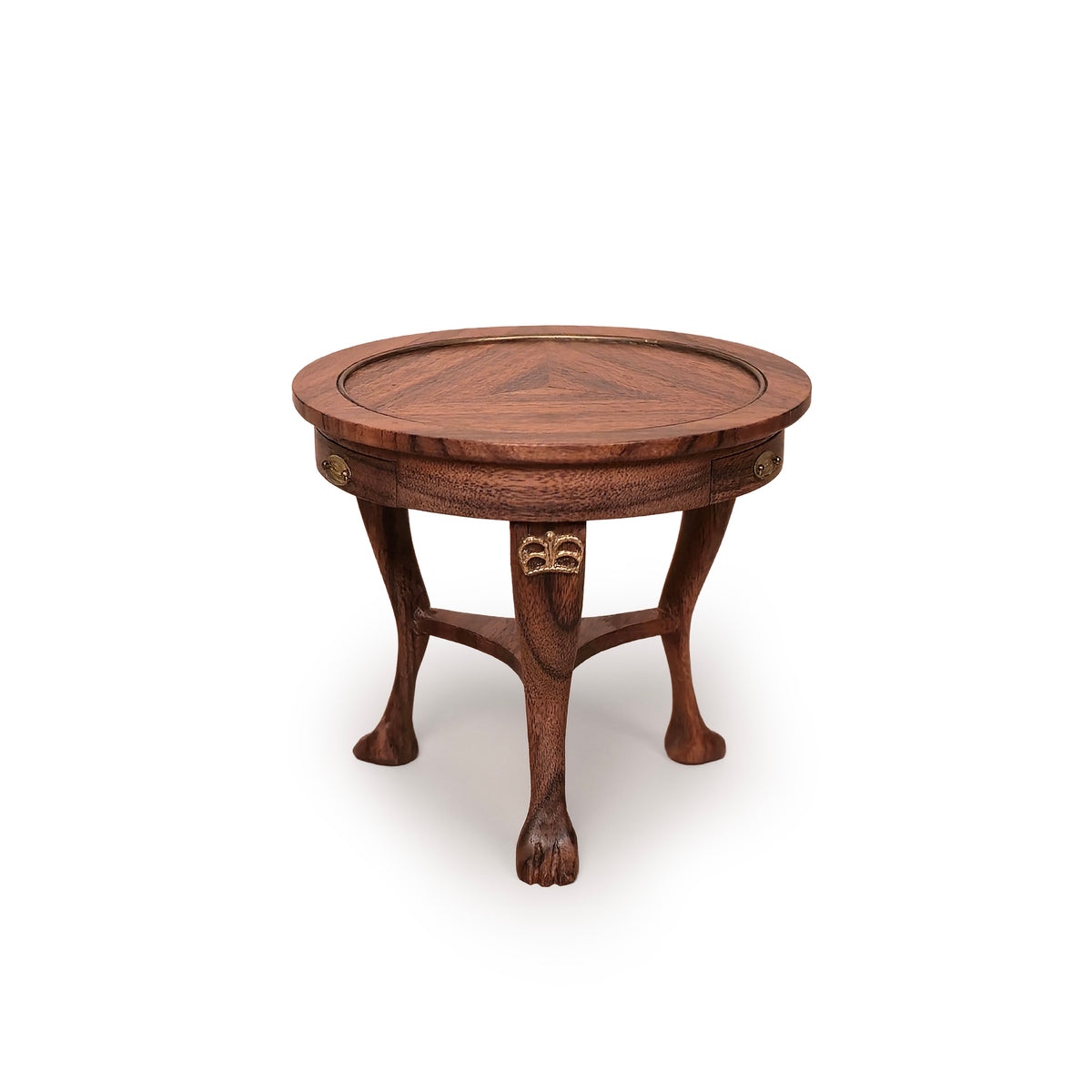 Pierre Zador Chippendale Round Accent Table with Drawers & Ball-and-Claw Feet 1992