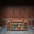 Load image into Gallery viewer, Alan Barnes of Tarbena Miniatures Walnut Breakfront Library Bookcase Credenza with Painted Books 2009
