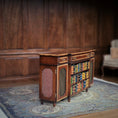 Load image into Gallery viewer, Alan Barnes of Tarbena Miniatures Walnut Breakfront Library Bookcase Credenza with Painted Books 2009

