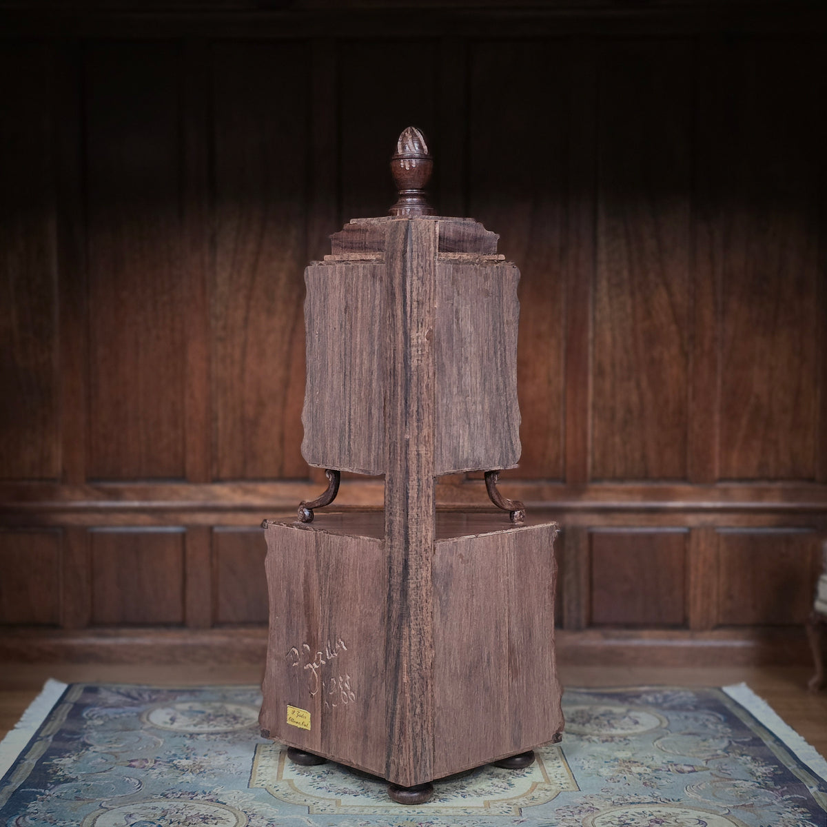 RARE Pierre Zador French Henri II Style Carved Corner Cabinet, Signed 1988 IGMA Fellow