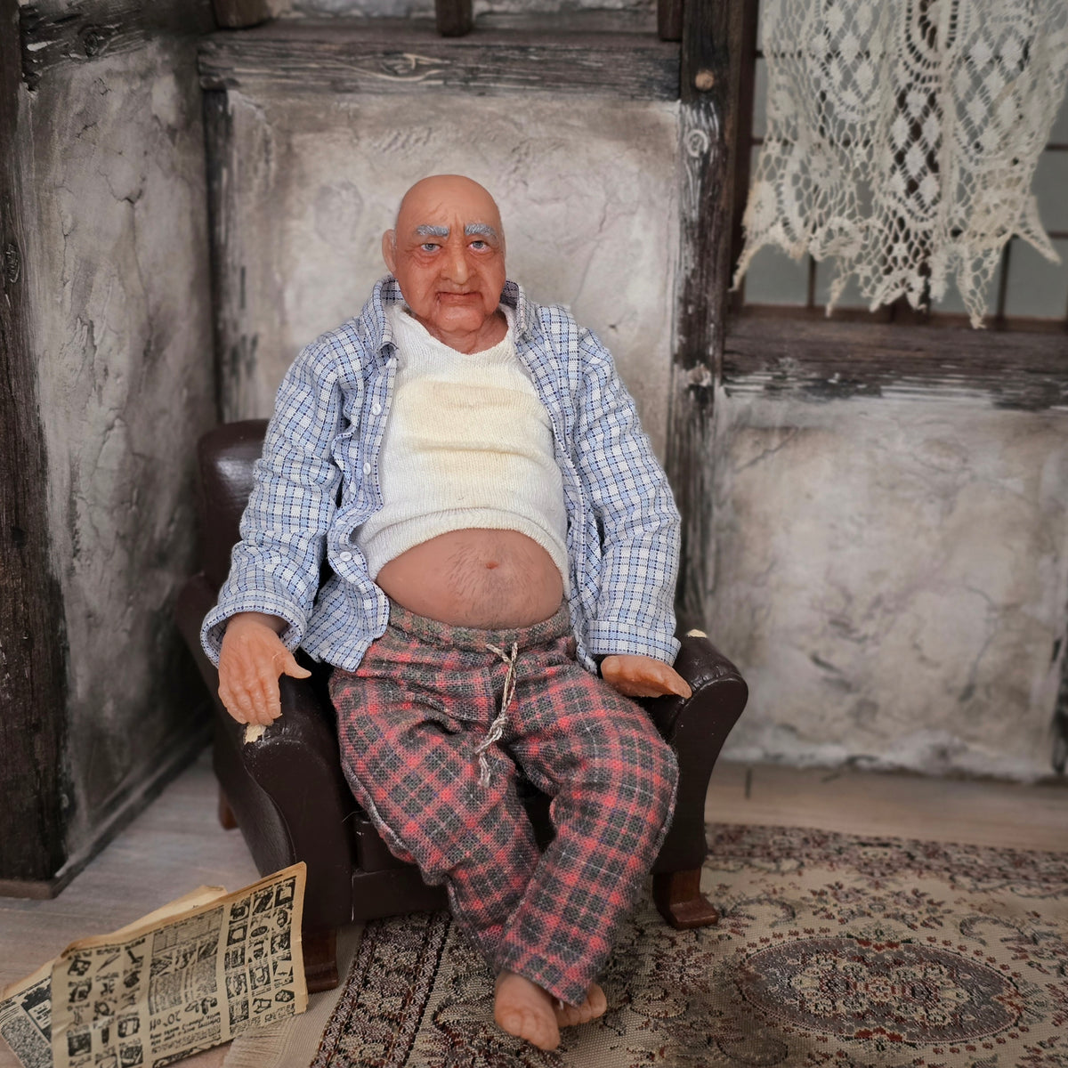 Irina Martin Relaxed Husband Dad Older Man in Pajamas Doll