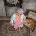 Load image into Gallery viewer, Irina Martin Wife Woman in Hair Rollers & Floral Robe 1:12 Miniature Doll
