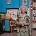 Load image into Gallery viewer, Jain Squires Country Granny in Floral Dress & Apron 1:12 Miniature Doll
